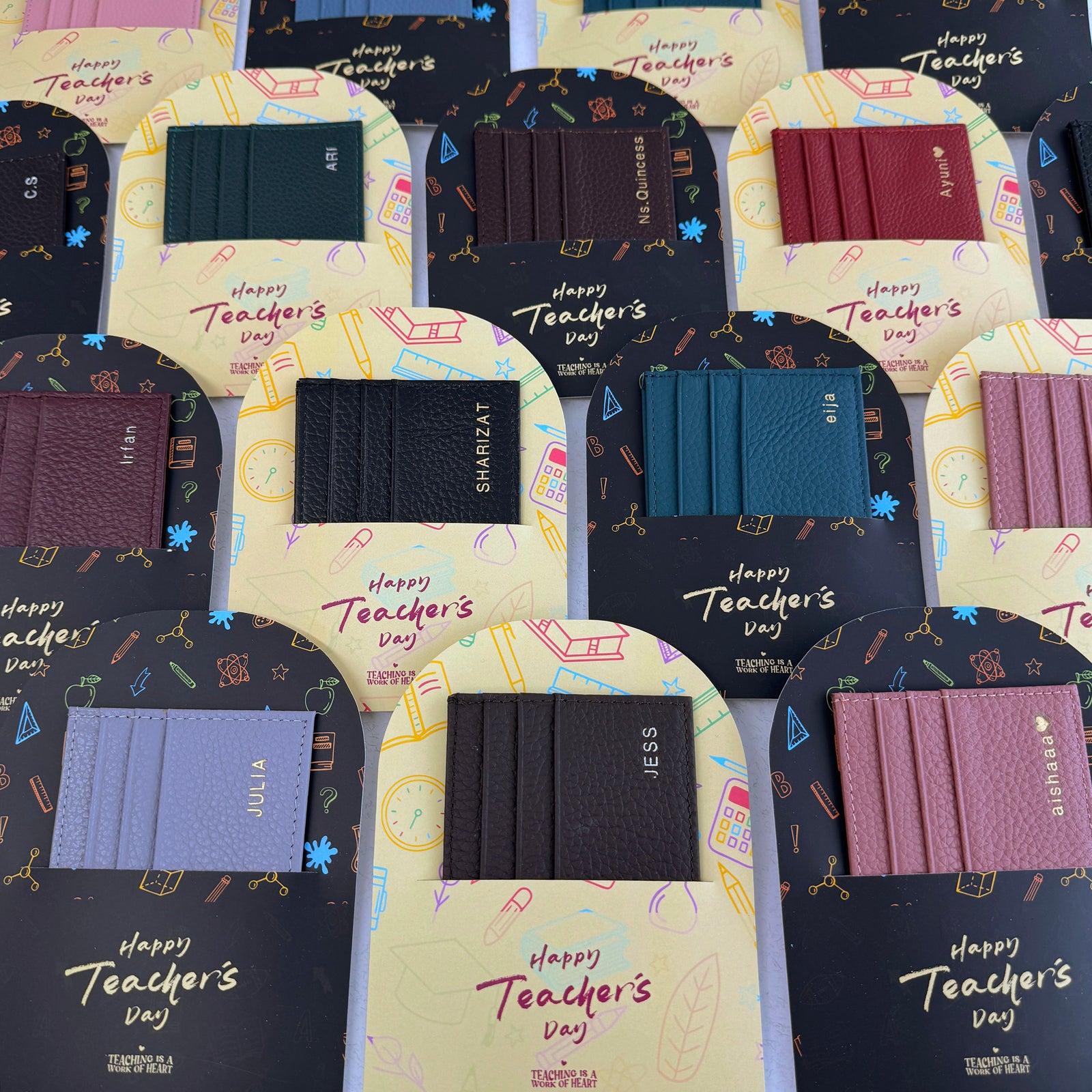 Teacher's Day Card Holder Gift - Serious Black