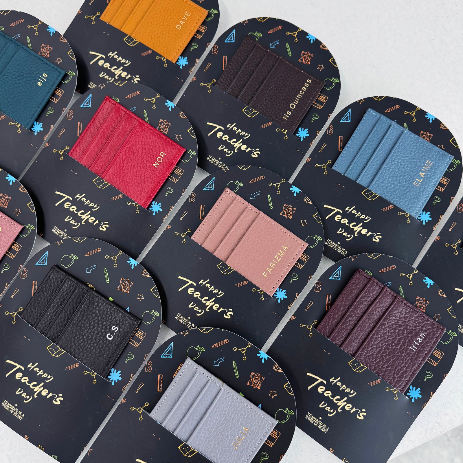 Teacher's Day Card Holder Gift - Serious Black