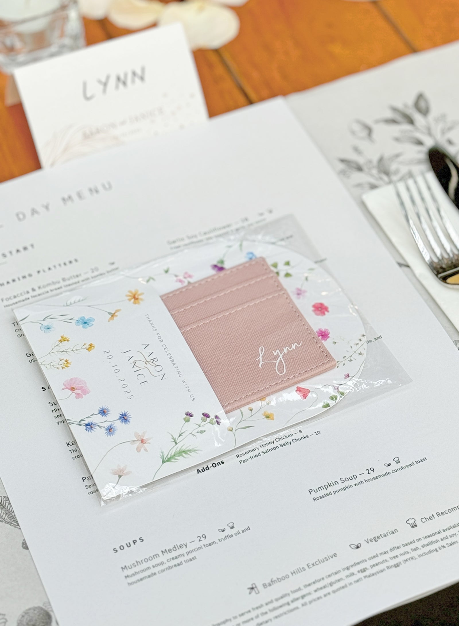 Wes Vegan Leather Card Holder Wedding Door Gift