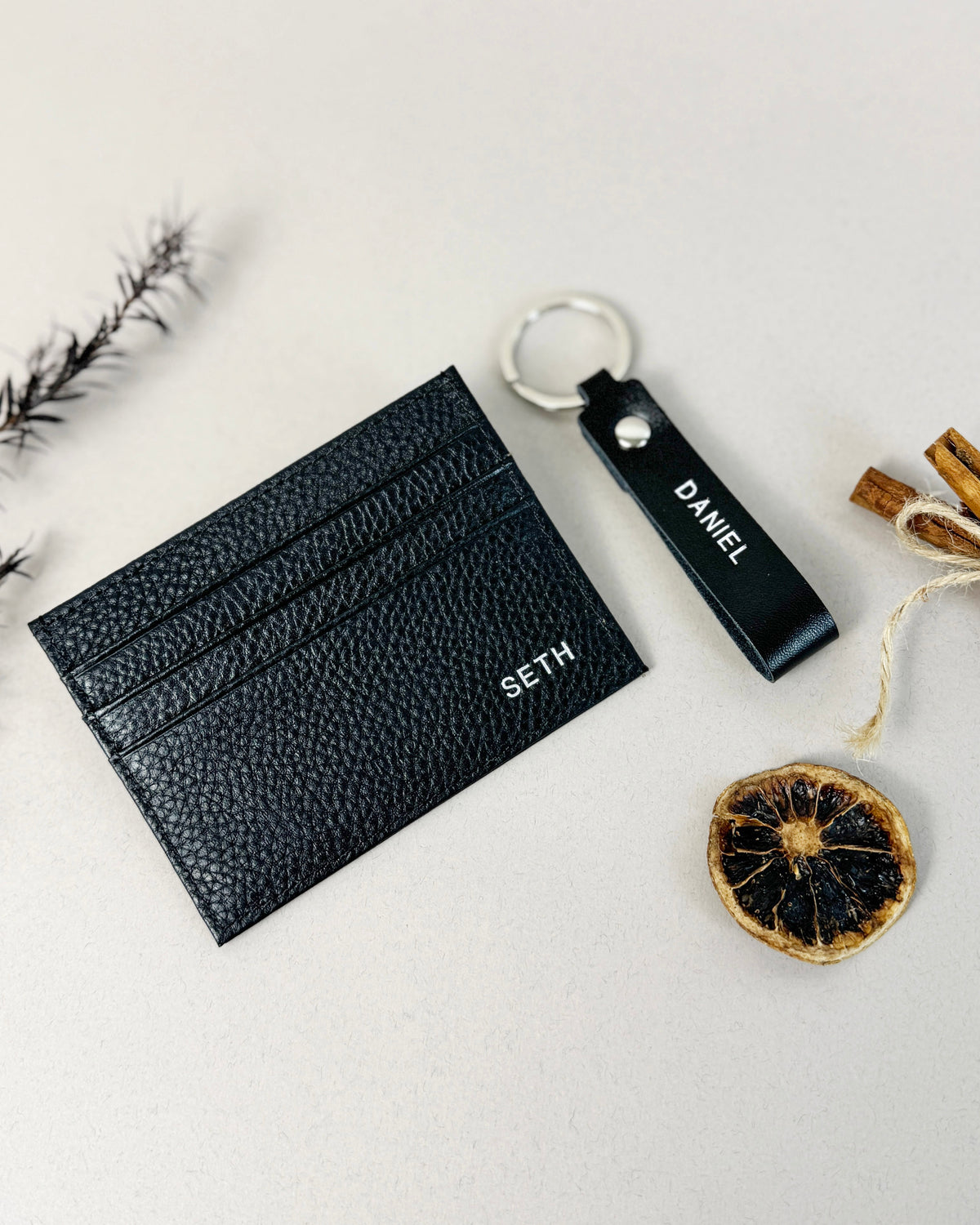 Hays Leather Card Holder with Keychain (2 piece Set)