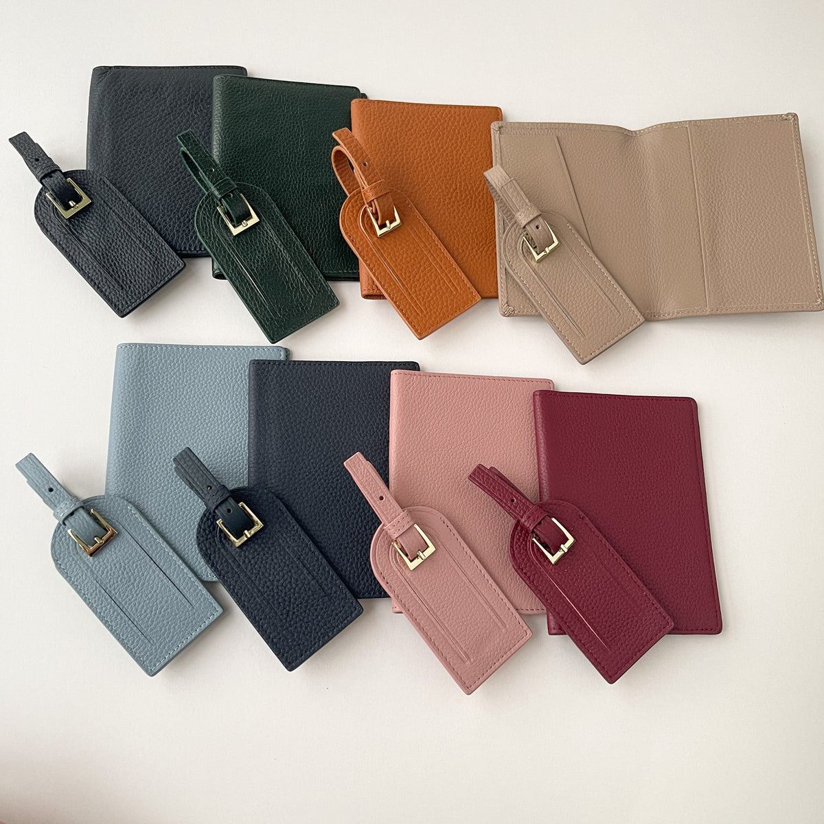 Jetsetter Leather Passport Holder & Luggage Tag Box Gift Set