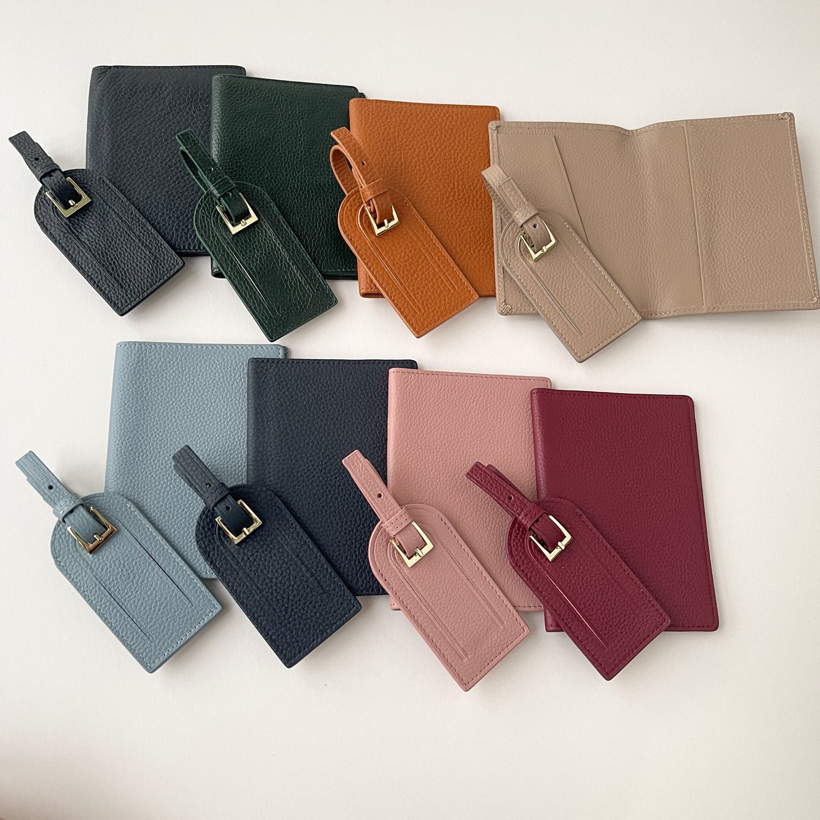 Jetsetter Leather Passport Holder & Luggage Tag Box Gift Set