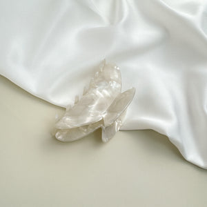 Marble Claw Clip (Ivory White)