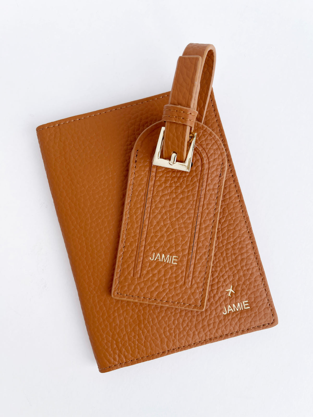 Jetsetter Leather Passport Holder & Luggage Tag Box Gift Set