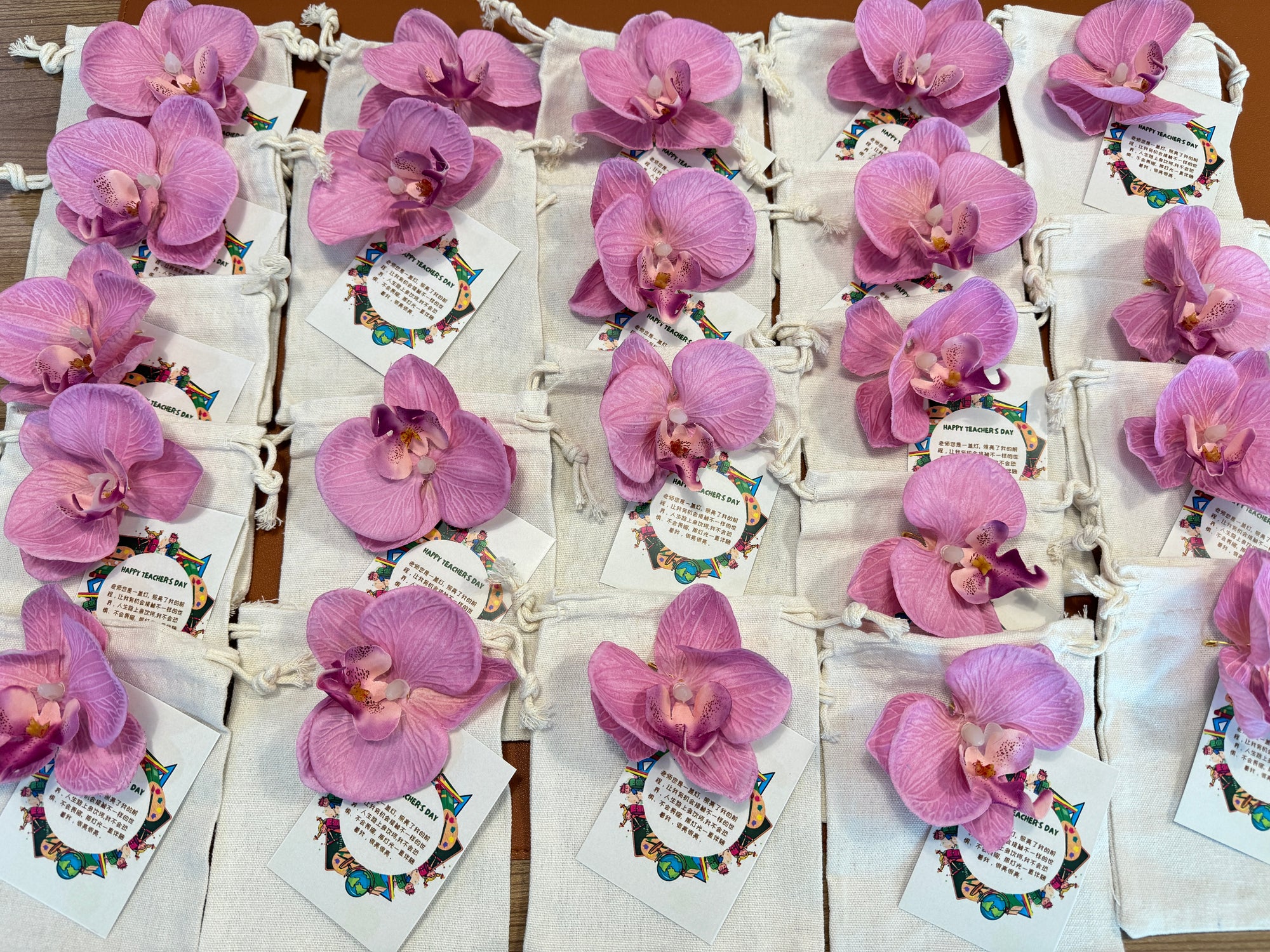 Orchid Linen Pouch Door Gift Corporate Gift