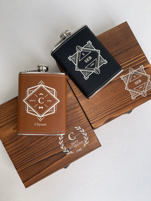 Hip Flask Personalised Gift Set