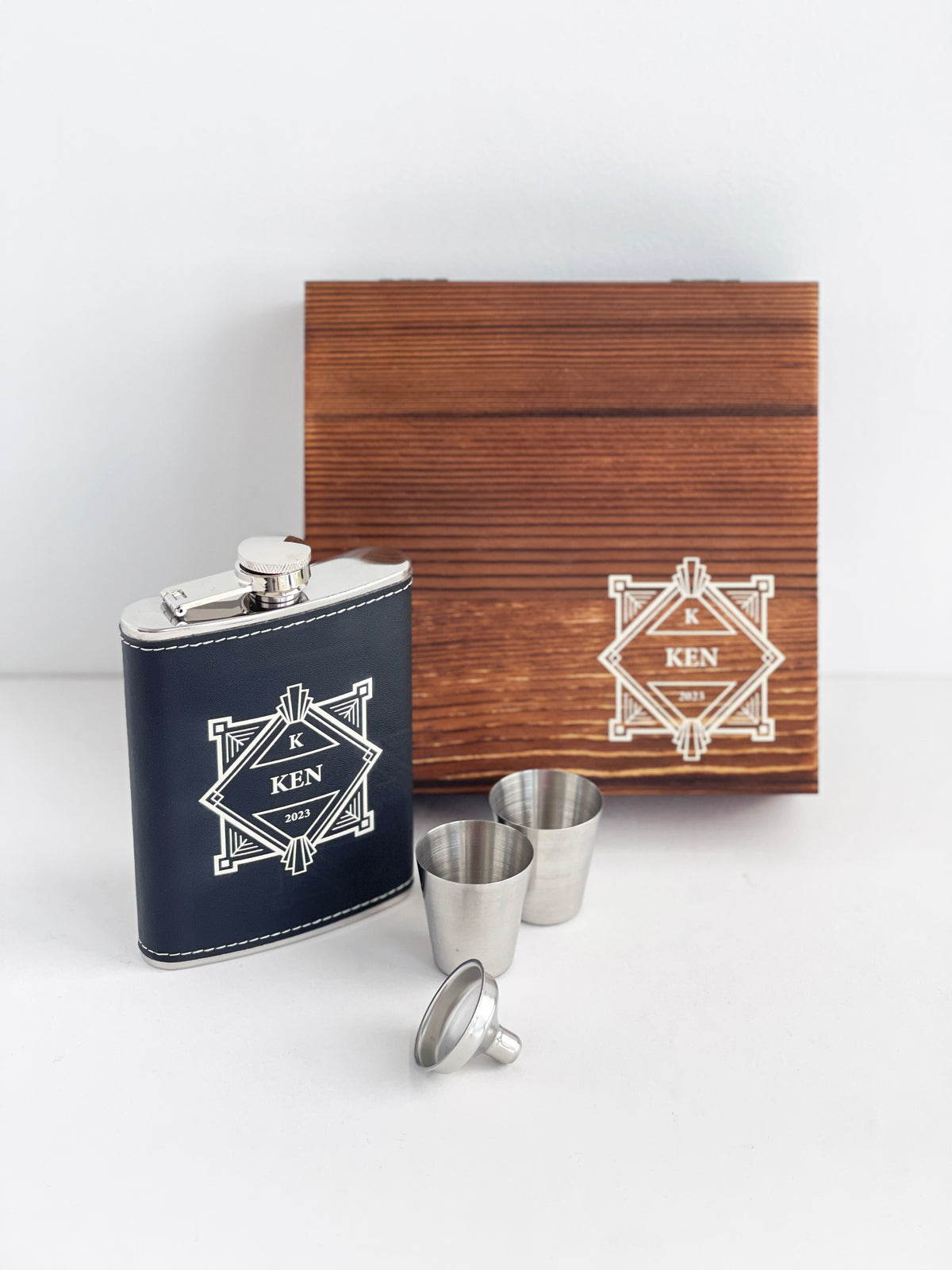 Hip Flask Personalised Gift Set