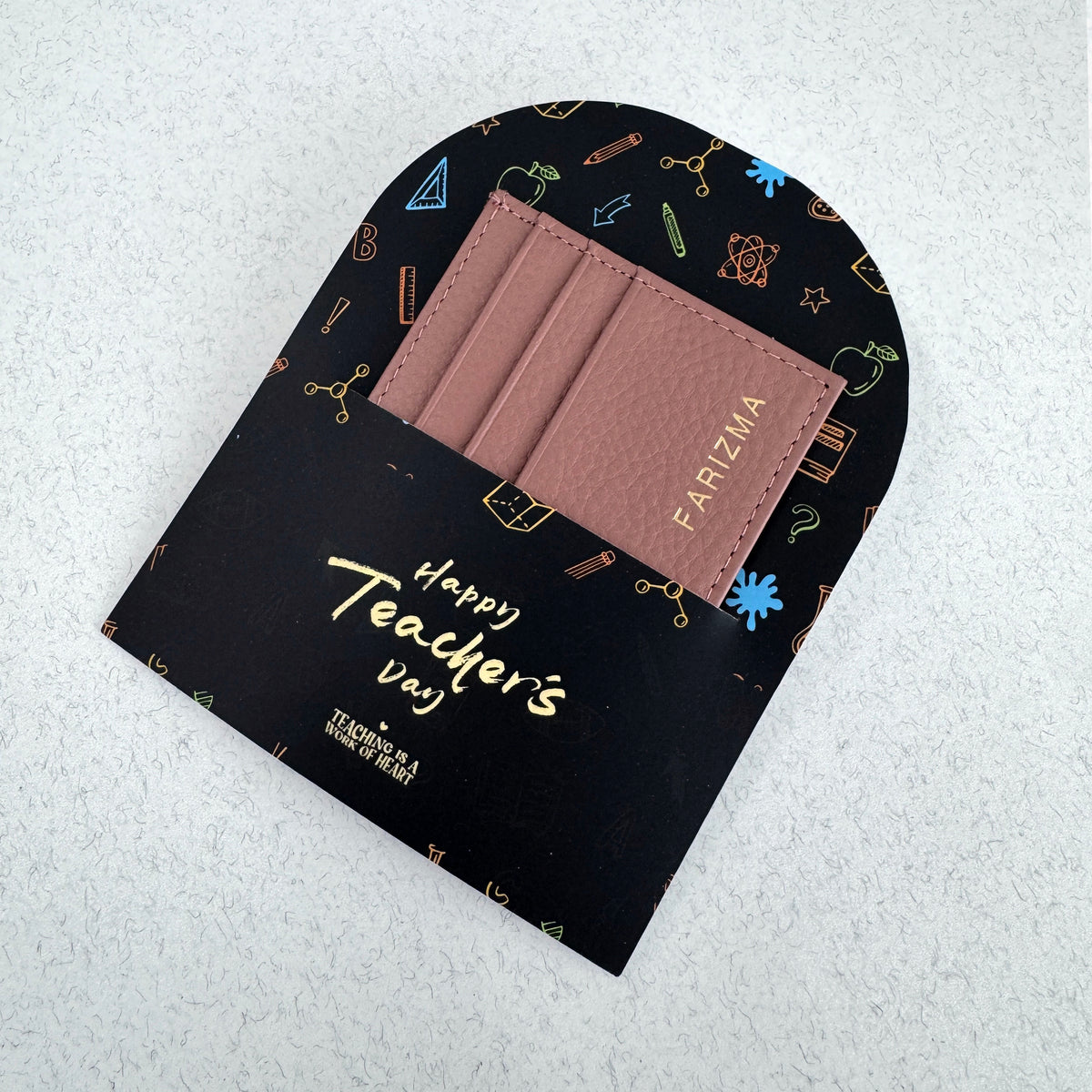 Teacher's Day Card Holder Gift - Serious Black