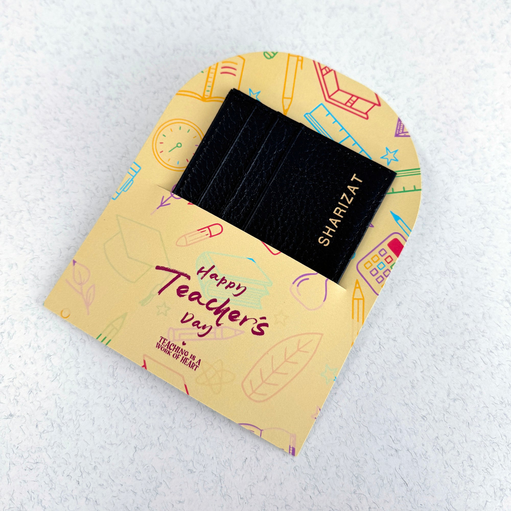 Teacher's Day Card Holder Gift - Sunshine Yellow