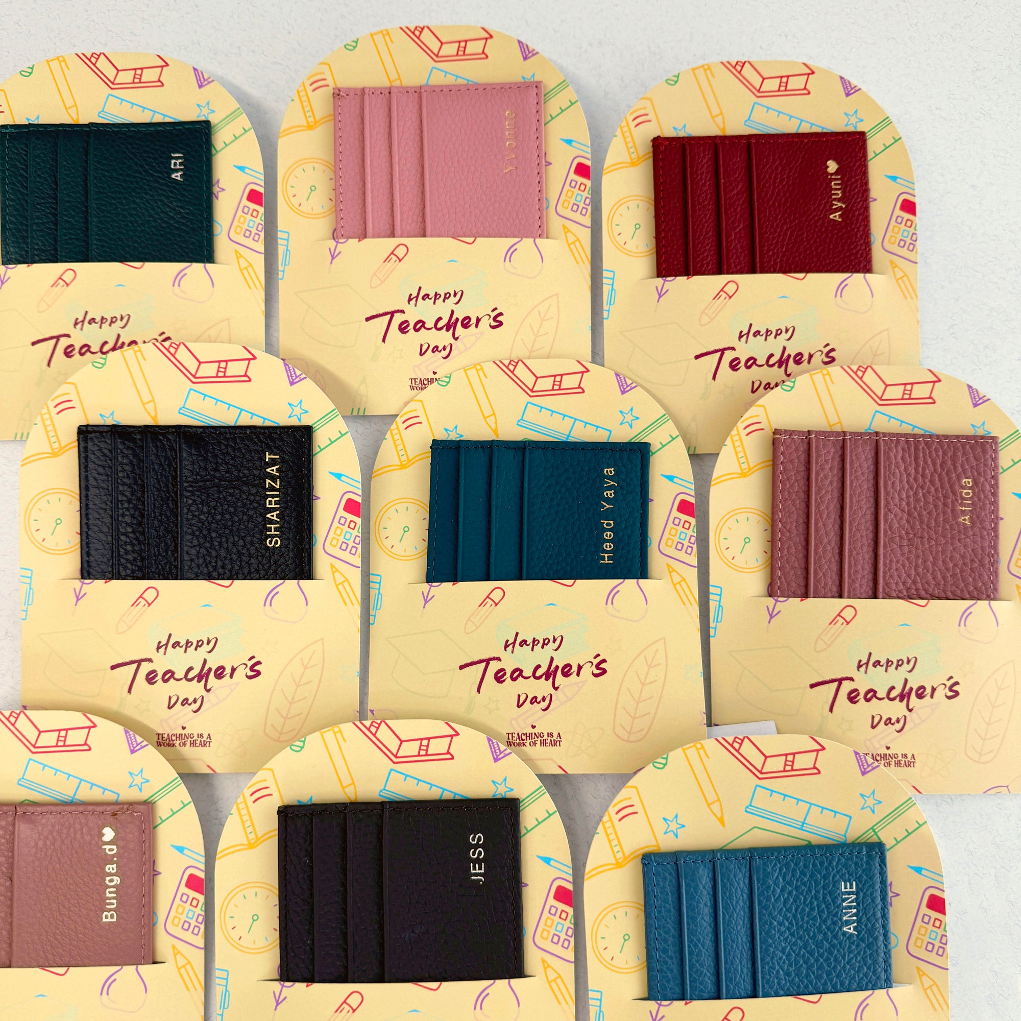 Teacher's Day Card Holder Gift - Sunshine Yellow