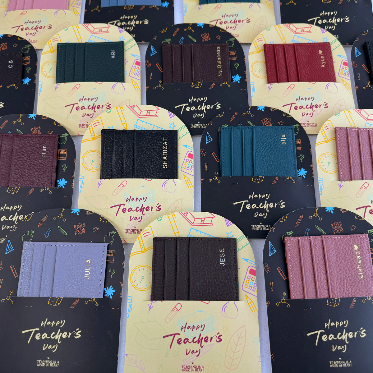 Teacher's Day Card Holder Gift - Serious Black