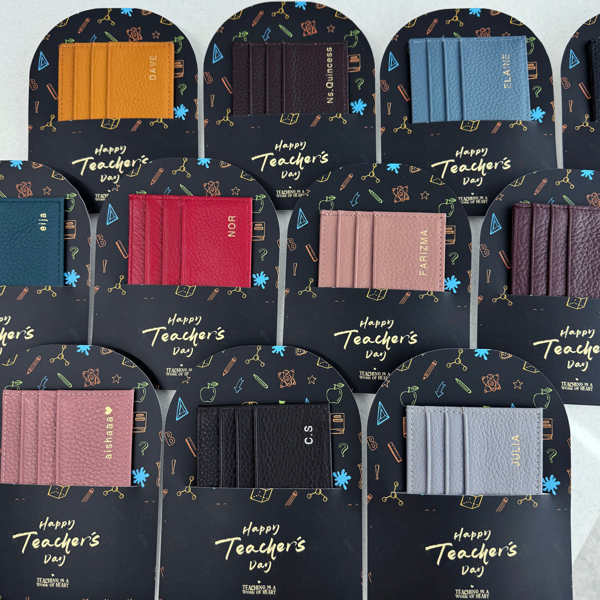 Teacher's Day Card Holder Gift - Serious Black