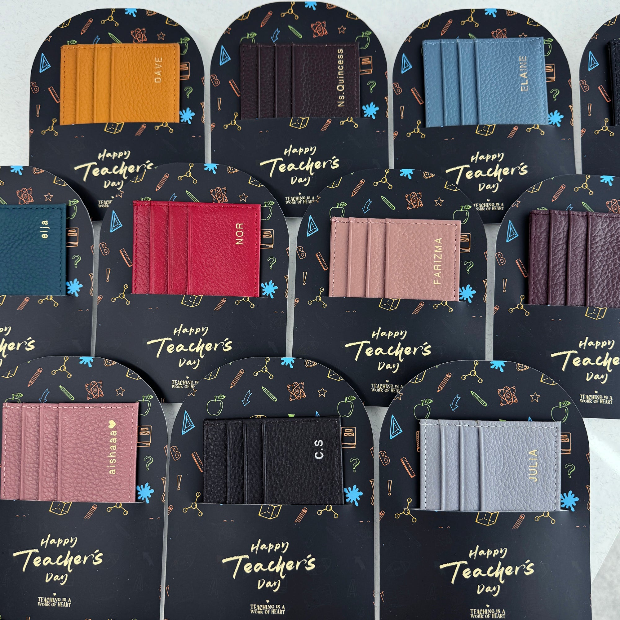 Teacher's Day Card Holder Gift - Serious Black