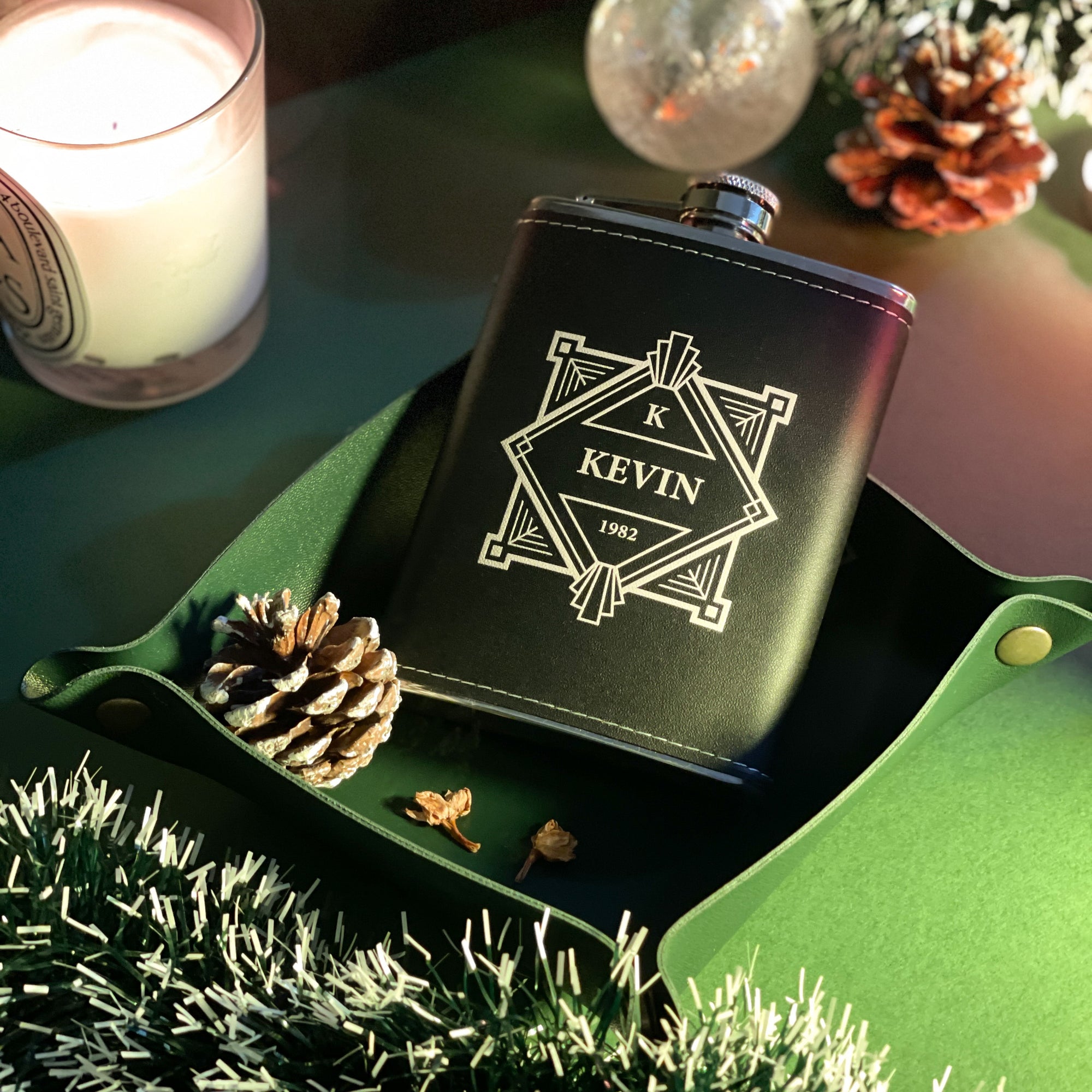 Personalised Hip Flask Gift Set For Him