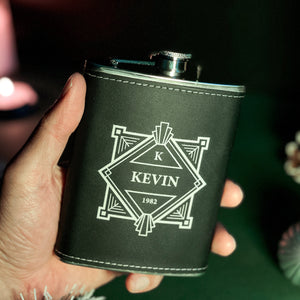 Personalised Hip Flask Gift Set For Him